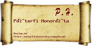 Péterfi Honoráta névjegykártya